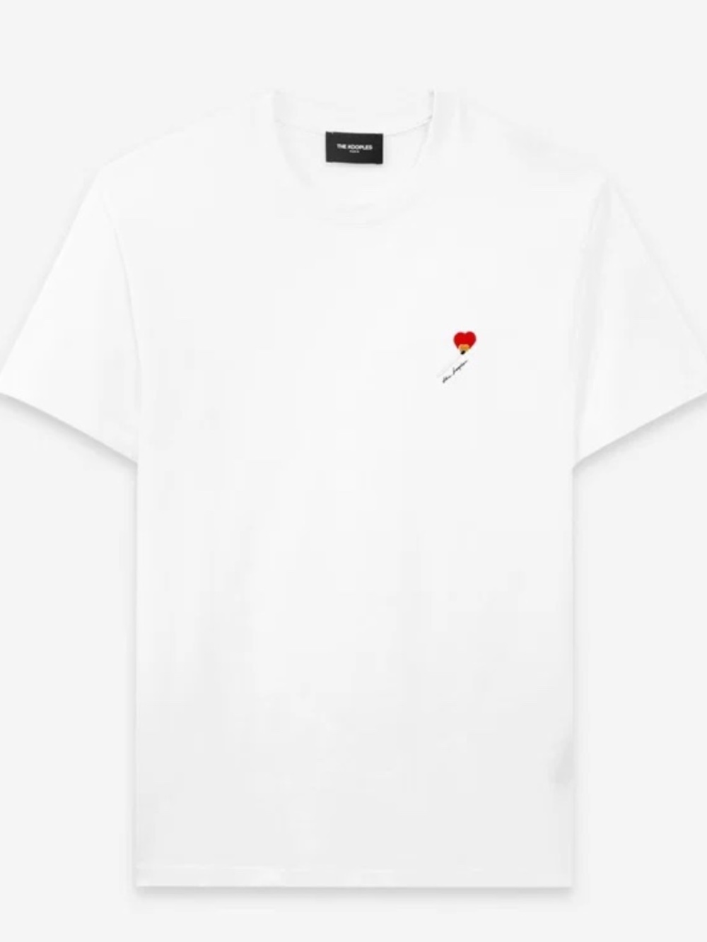 The Kooples White Embroidered Heart Tee